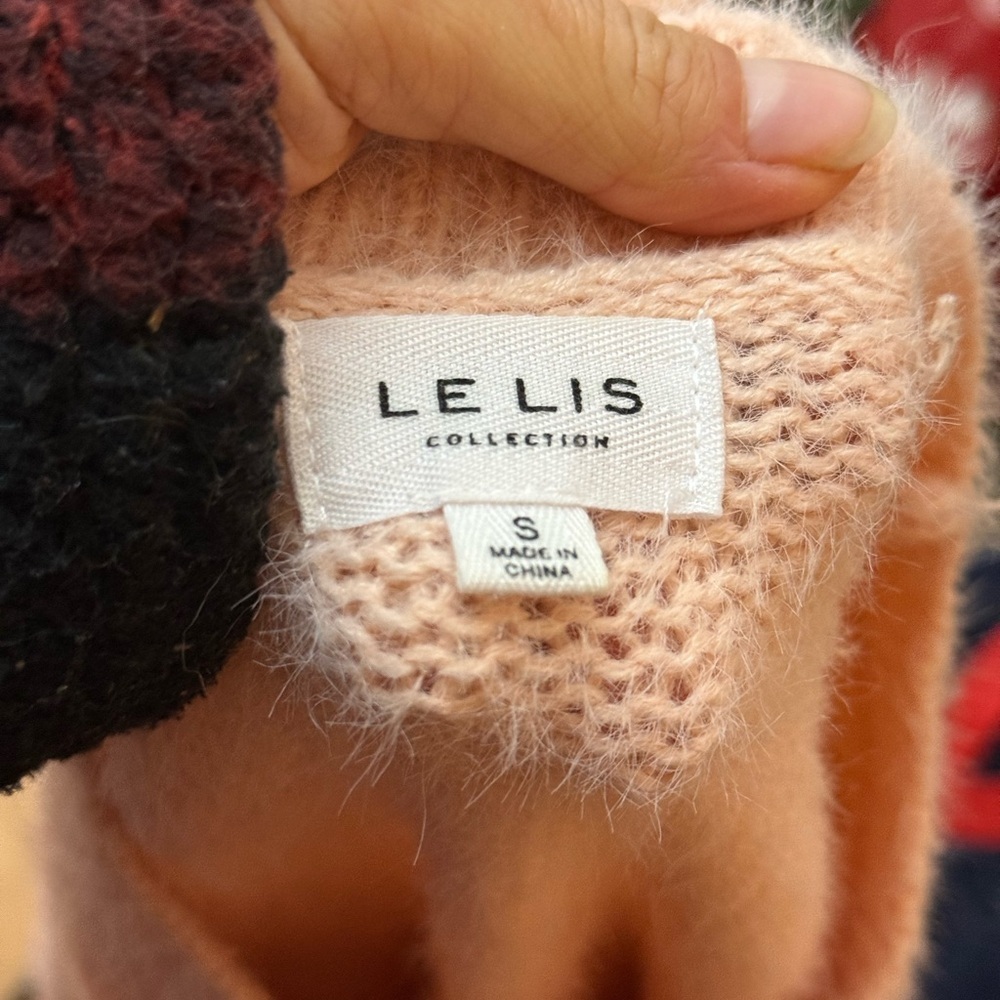 Le Lis Baby Pink Fuzzy Heart Cut Out Sweater - Picture 3 of 5